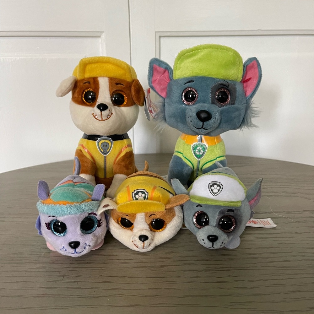 Paw Patrol TY Beanie Boos + Stackable Teeny Boos Plush Animals Lot